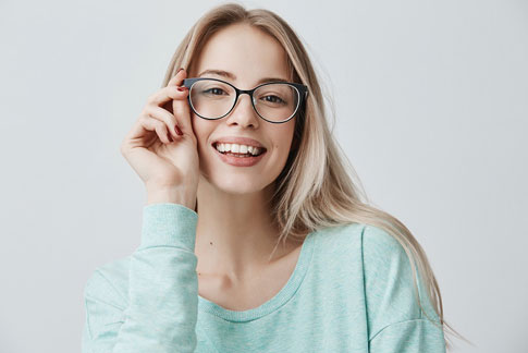 Girl wearing glasses from C Distinctive Eyewear in Winston-Salem